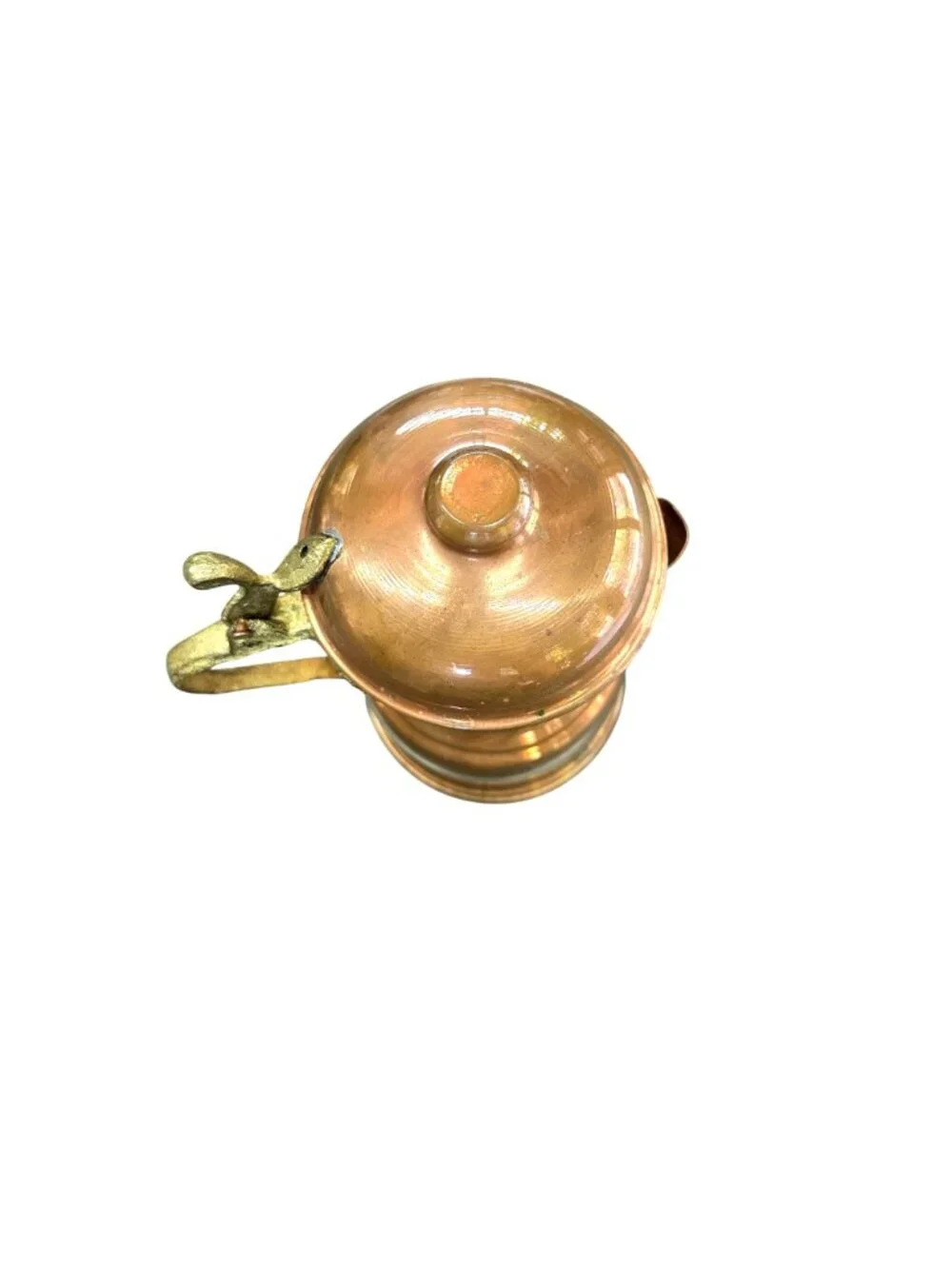 Vintage Handmade Copper Pitcher Brass Handle - 8 Inches Tall - Made In Turkey